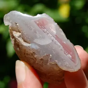 2.3in Pink Botswana Agate Semi Polished Crystal Nodule, ba20