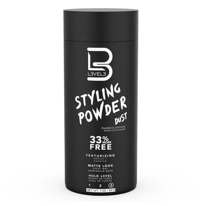 L3 Level 3 Hair Texture Powder for Men, Volume, Natural Look, 30 g | Styling powder, hair texturizer, non-greasy finish, buildable hold, easy application, small 30 g size
