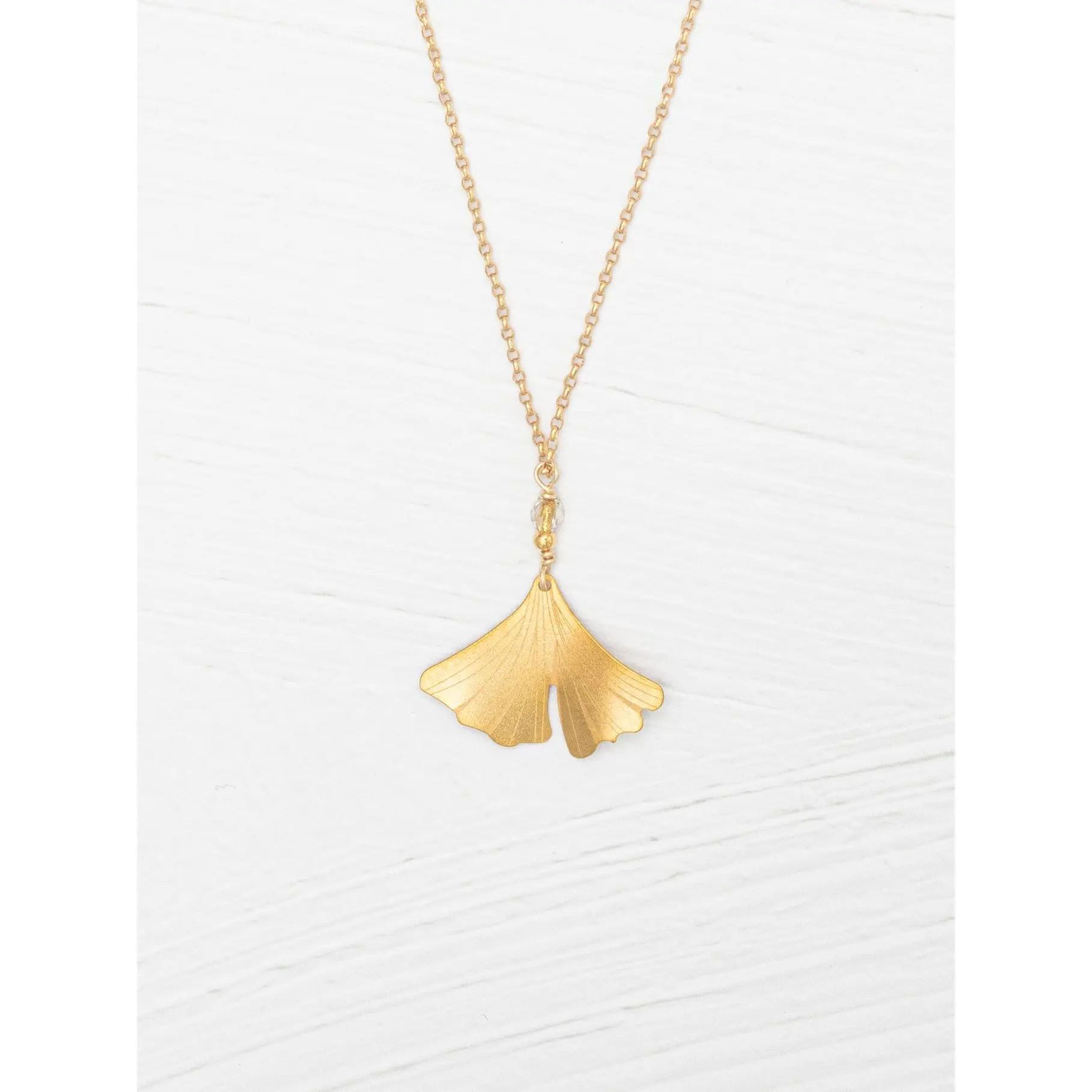 Petite Ginkgo Pendant Necklace