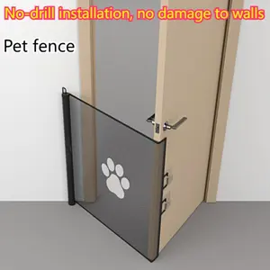 2 Pack Retractable Pet Gate for Stairs Doorways Hallway Indoor Dog Fence Safety Mesh Barrier for Cats Small Animals No Drilling Easy Install Home Organization Spring Cleaning Must Have