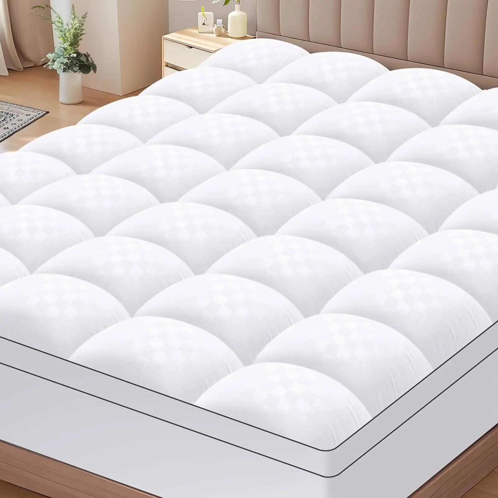 Extra Thick Mattress Topper – Soft, Cooling & Breathable (Multiple Sizes & Colors)