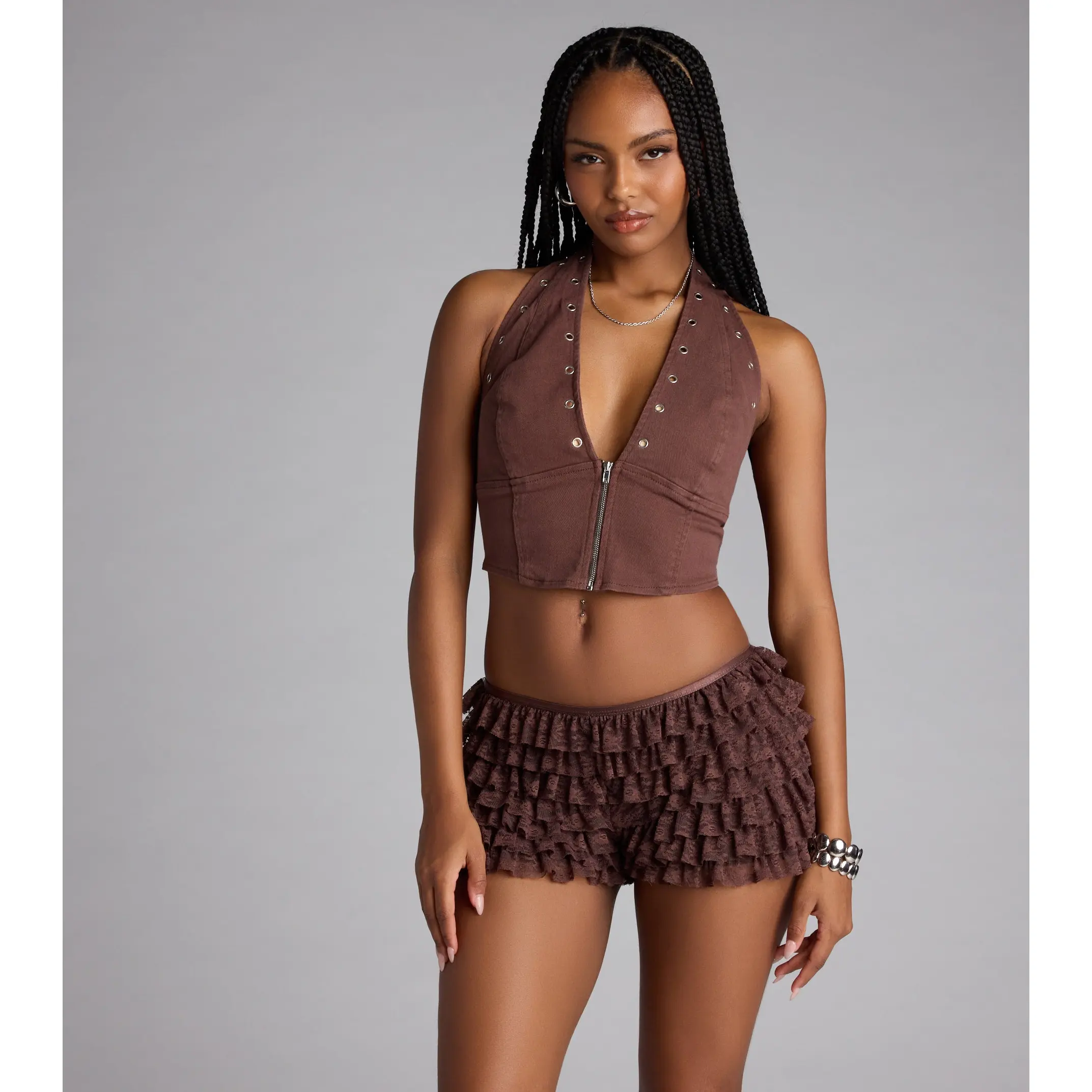So Trendy Ruffled Lace Hot Shorts