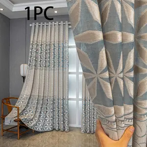 Geometric Pattern Window Curtain Panel, Easy Install Curtain, Modern Grommet Privacy Curtain for Living Room, Balcony, Bedroom and Restaurant, Home Decorative