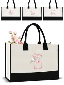 Letter & Floral Pattern Tote Bag, Stylish Tote Bag, Fashionable Patterned Bag, Fashionable Large Capacity Shoulder Bag for Women, Casual Trendy Versatile High-quality Daily Commuting Bag
