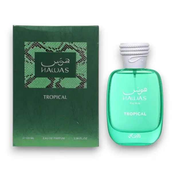 Rasasi | Hawas | Tropical | Unisex Fragrance | 100 ML 3.4 OZ | Eau De Parfum | Coconut Water - Ginger & Fig Leaf Rasasi | Hawas | Tropical | Unisex Fragrance | 100 ML 3.4 OZ | Eau De Parfum | Coconut Water - Ginger & Fig Leaf
