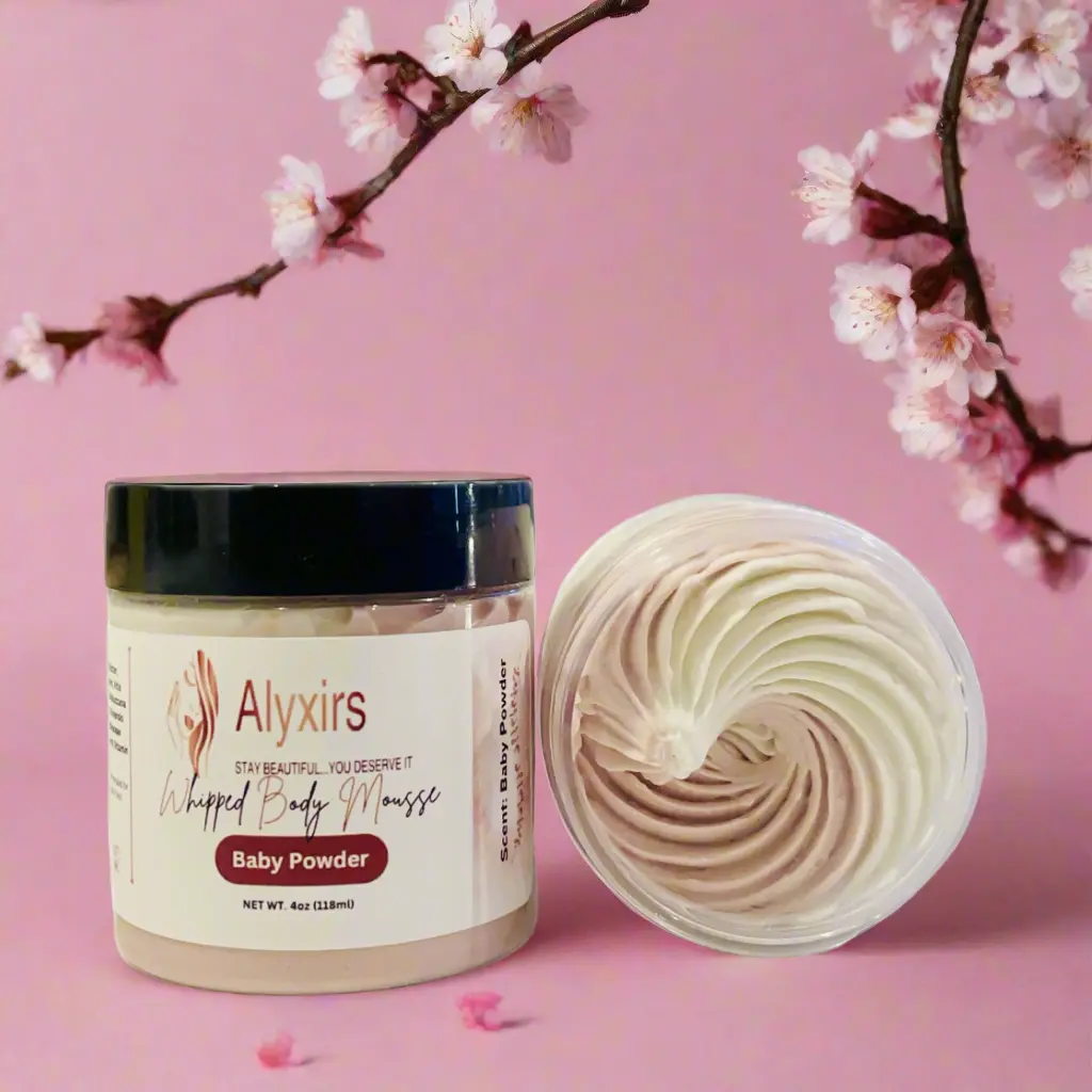 Alyxirs BP Whipped Body Mousse  Deeply Nourishing Body Butter with Mango Butter, Shea Butter, Grapeseed Oil and Kukui Nut Oil scent