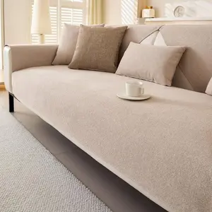 Solid Color Sofa Cover 1 Count Modern Simple Non-slip Sofa Slipcover - Soft Dustproof Furniture Protector for Home Living Room