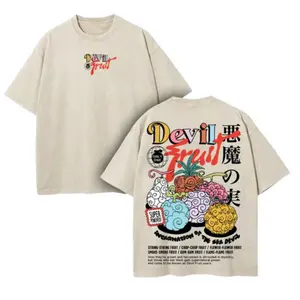 Devil Fruit One Piece, Vintage Manga Graphic Shirt, Oversized Streetwear
