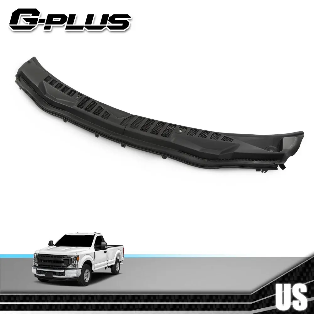 Ventilated Windshield Wiper Cowl Panel Grille Set for 2017-22 Ford Super Duty F250 F350 G-PLUS, Plastic Unfinished Cover, Enhances Ventilation, Prevents Water Damage, Drainage Aid, DIY Install, Ventilated Cover, Easy Installation