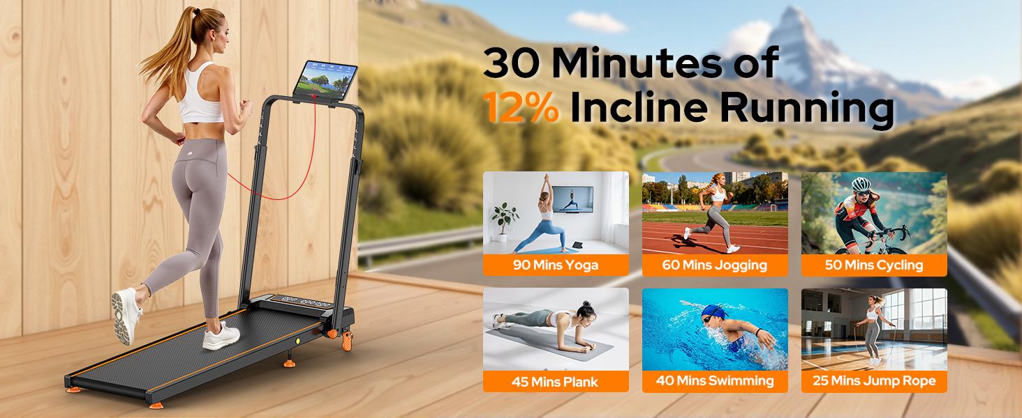Trisomy 4-in-1 Compact Foldable Treadmill with 12% Incline, Adjustable Handlebar, 3.5HP Motor - Under Desk Walking Pad for Home Gym, 350lbs Heavy Duty HSM-T12C1, Fitness For Everyone Trisomy 4-in-1 Compact Foldable Treadmill with 12% Incline, Adjustable Handlebar, 3.5HP Motor - Under Desk Walking Pad for Home Gym, 350lbs Heavy Duty HSM-T12C1, Fitness For Everyone