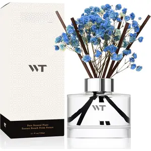 Flower Reed Diffuser Set Cashmere Vanilla Scent for Bathroom Accessories,Christmas Shelf Decor & Air Fresheners, Bedroom Sticks Defusers with 5.1 fl oz Essential Oils, Office Gifts