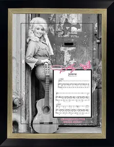 Dolly Parton Photo With Replica Commemorative Sheet Music and 3D Frame