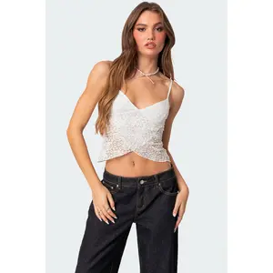 Ruby sheer lace tank top