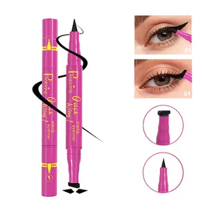 Professional Winged Eyeliner With Dual Tips, Stamp Design For Easy Application, Waterproof Sweat-Proof Fade-Resistant, Smooth Ink Flow For Control, For Daily Office And Evening Looks, Ideal For Sensitive Eyes, Makeup Cosmetic, Eyeliner
