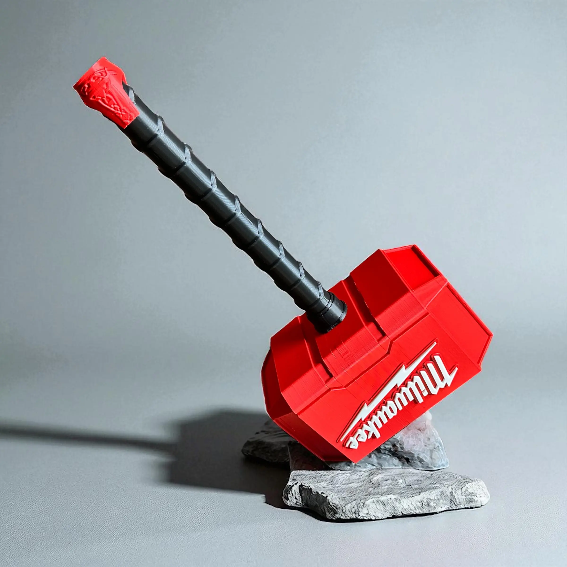3D Printed Thor's Mjolnir Hammer Custom Display Prop, Mjolnir Hammer Miniatures for Fans & Collectors, Milwaukee Tools Themed Home Decor Statue