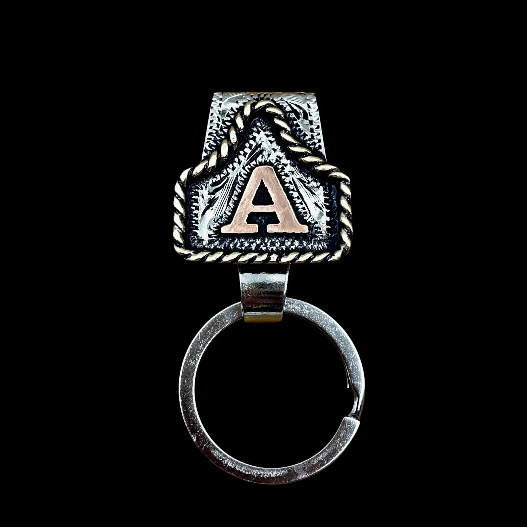 Unisex Vintage Western A-Z Initial Keychain Accessory - Rugged Daily Use Lasting Metal Letter Key Chain Clip, Personalized Keyring for Keys/Bags, Retro Bag Charm Anniversary Gift Idea, Letters
