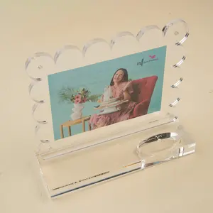 nora fleming scalloped acrylic photo frame CLR01 – 4x6” or 5x7” picture frame