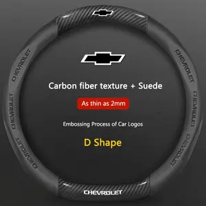 Carbon Fiber Microfiber Car Steering Wheel Cover for Chevrolet Cruze Tahoe Colorado Bolt Silverado Aveo Spark Onix Capti Cavalier