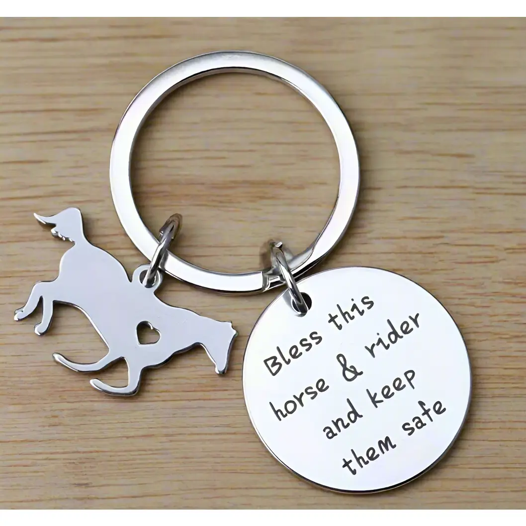 bless this horse & rider keychain bless this horse & rider keychain