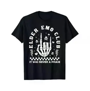 Vintage Skeleton Design T-Shirt for the Forever Young Emo Scene Enthusiasts in Men's Fashion