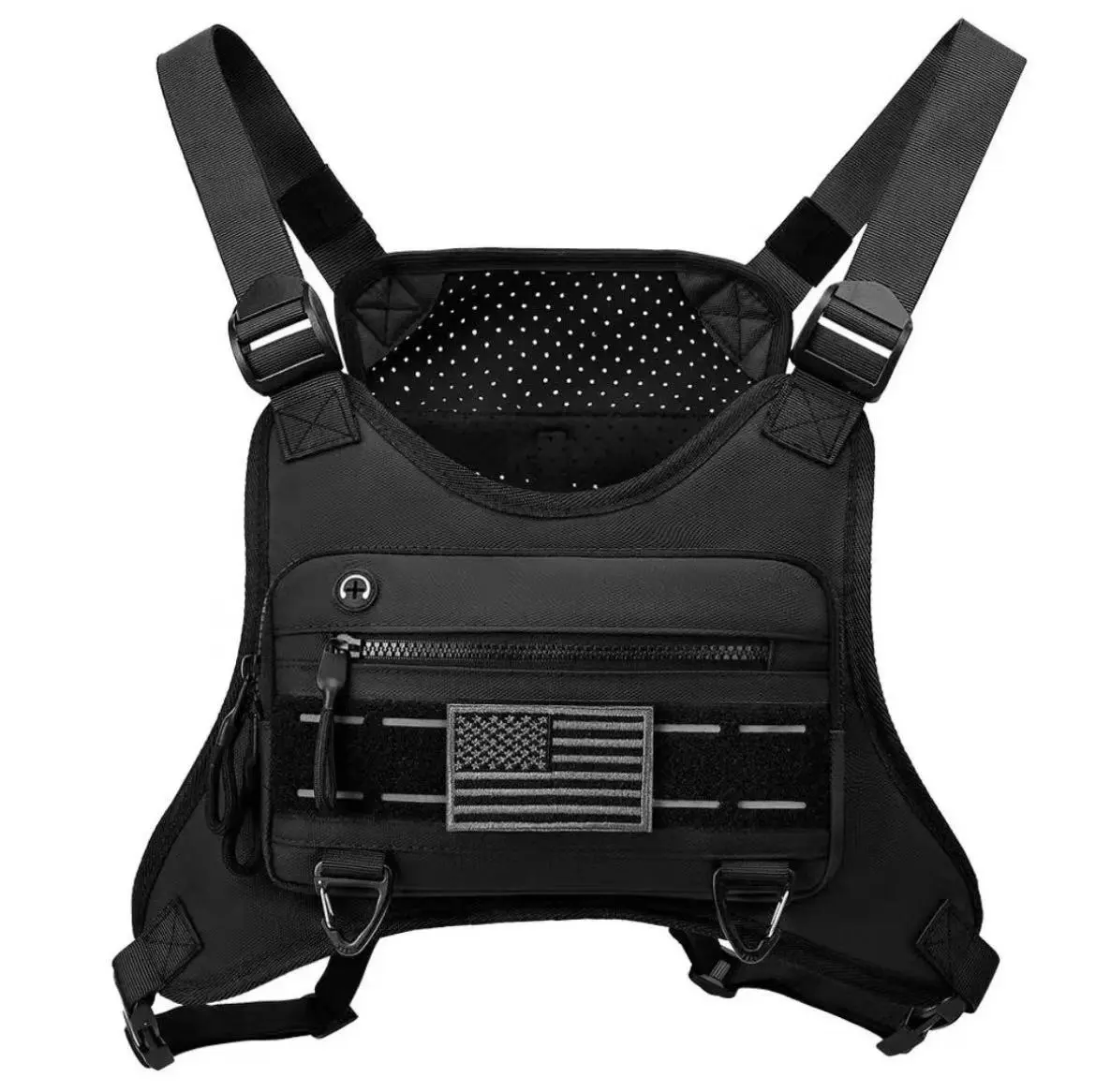 Tactical Shoulder Bag and Chest Pack for Men, Water-Resistant Vest for Outdoor Running and Hiking, Tactical Shoulder Bags