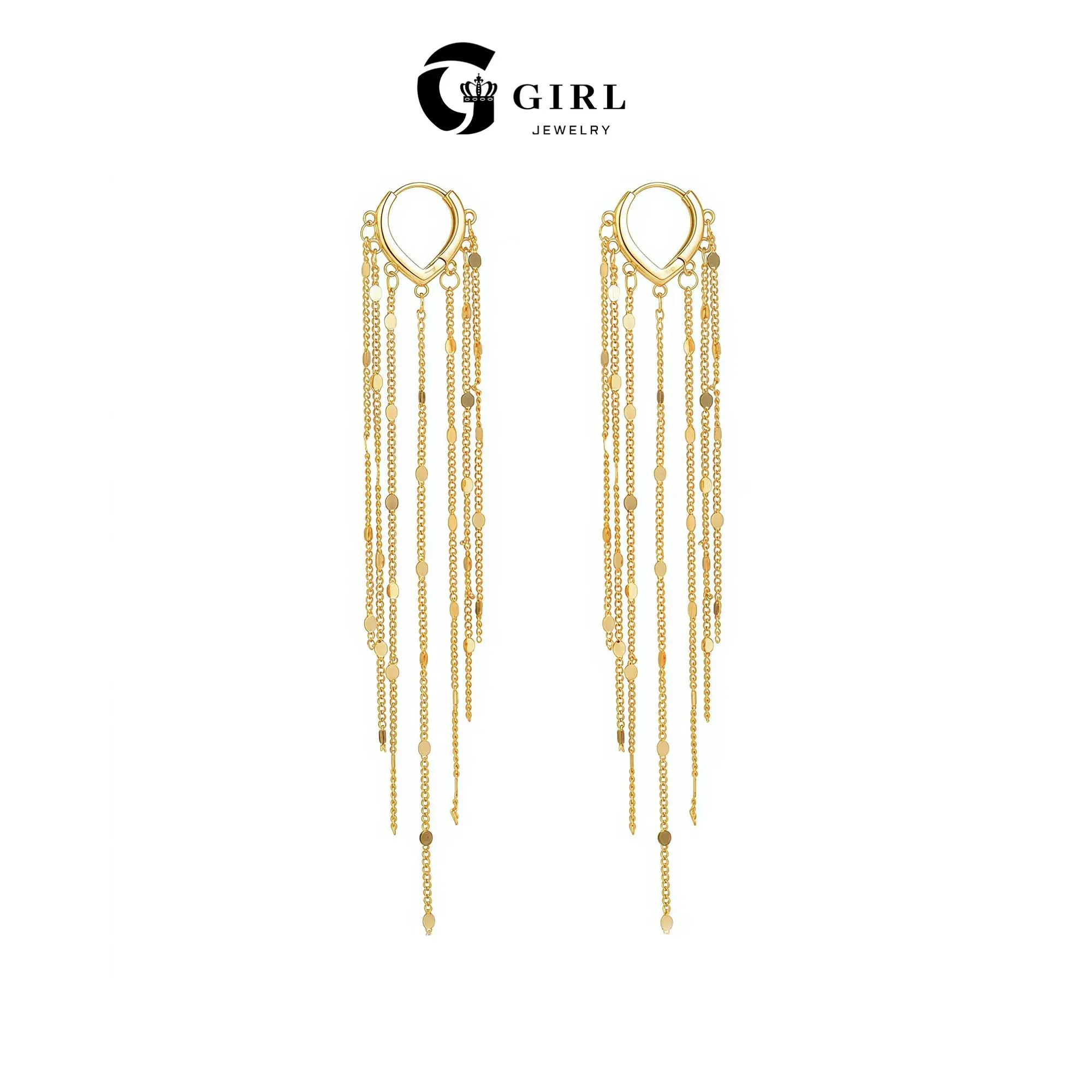 GGIRL Trendy 14K Gold Plated Long Tassel Earrings for Women Chain Tassel Threader Drop Hypoallergenic Earrings, Fashion All-Match Jewelry Gifts for Bride Daily Summer Beach Parties Holiday Birthdays Anniversaries Summerwins Various Festivals Occasions