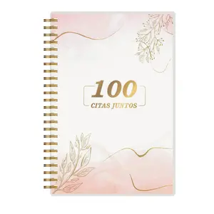 A5 Spanish Couples Date Journal 100 Citas Juntos Pink Planner for Romantic Dates & Anniversaries Composition Notebook to Capture Memories & Strengthen Bonds