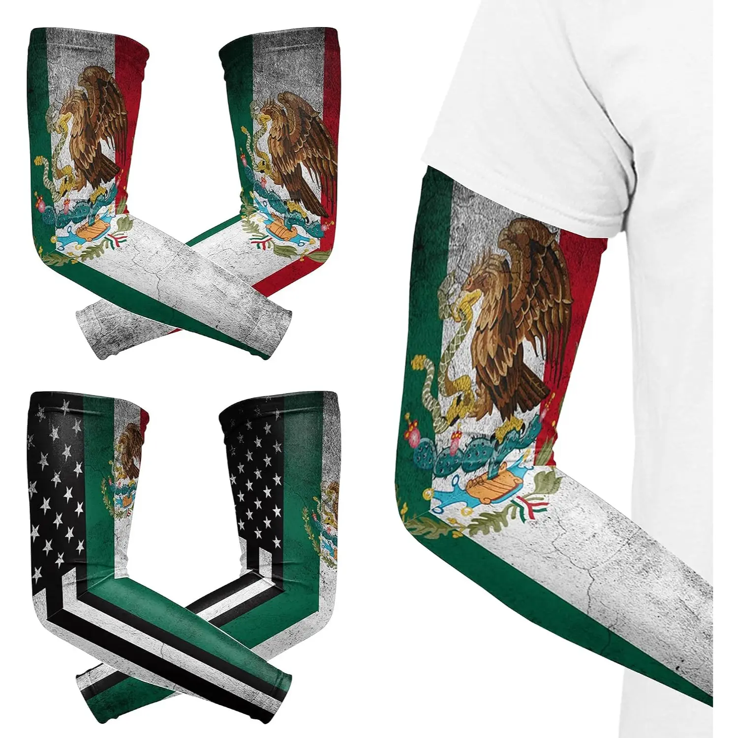 2 Pairs Arm Sleeves Compression Sports Sleeves for Men Women