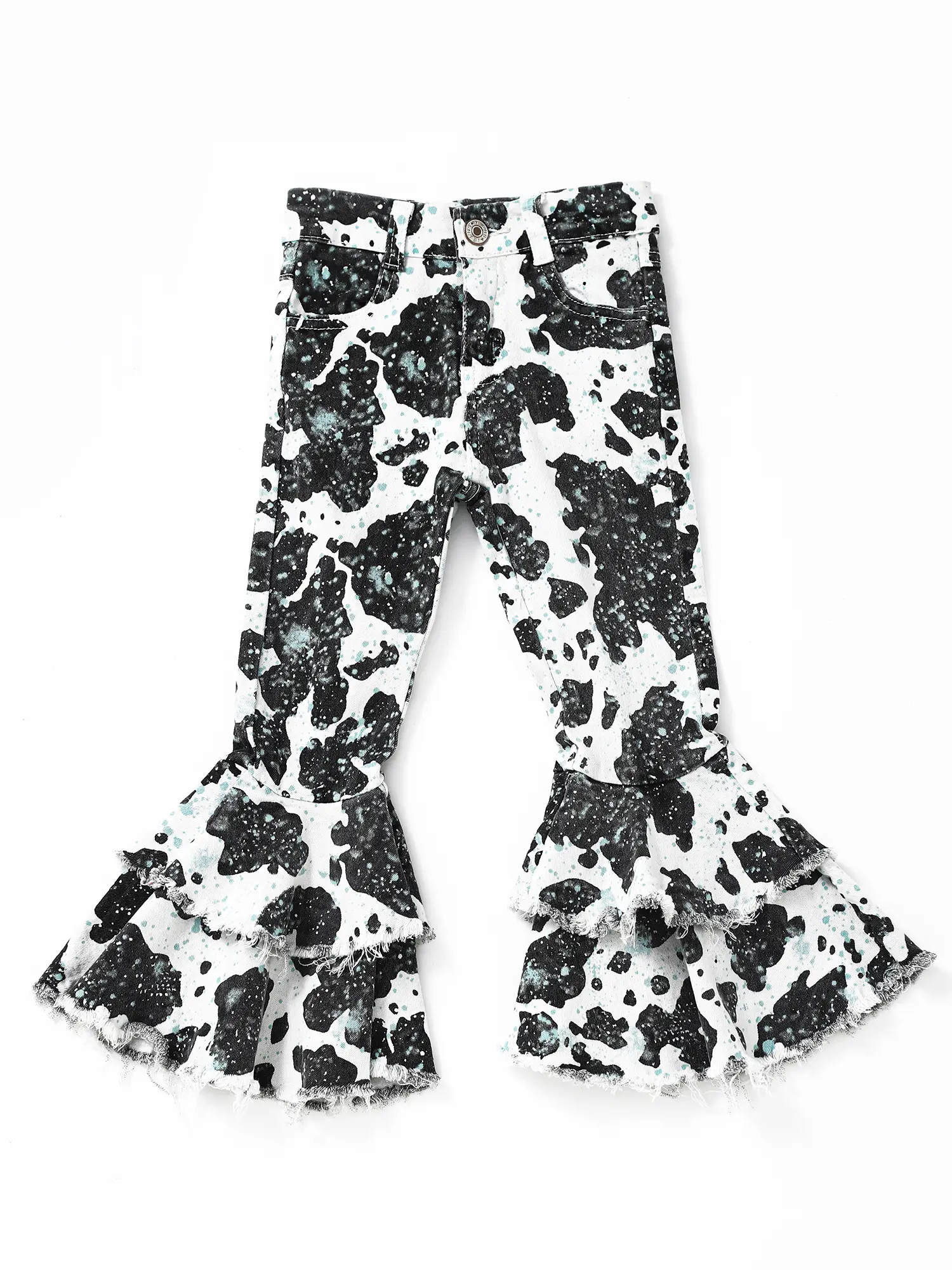 Girls' Soft Leopard Print Flare Pants, Comfortable Boutique Style Bell Bottoms for Toddlers & Kids, Sizes 2T-16T
