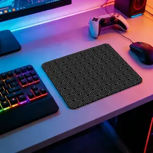 Gray Abstract Texture Art Square Mousepads 45x40 Large 22x18 Small non-slip rubber gaming mouse pad, smooth sliding surface, stylish aesthetic desk accessory for office, laptop and desktop
