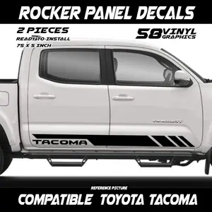 Decals for Toyota Tacoma Models (2 Pieces) 75x5 Inch Easy Install, Style, Beautiful and Durable Vehicle Exterior Decoration