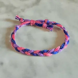 Blue/purple/pink braided friendship bracelet