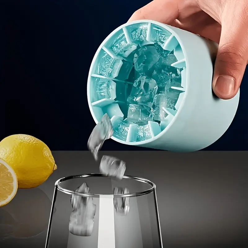 1 PC Silicone Ice Cup - A reusable ice maker that can be frozen, suitable for homes, bars, pubs, clubs, and outdoor summer drinks. It is light blue and perfect for cocktails and fresh fruit infusions Ice Cube Tray