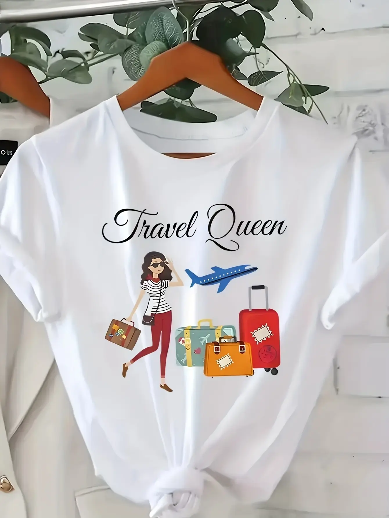 Women's 100 Cotton Travel-Themed T-Shirt - Short S unisex soft cotton short sleeve t shirt, vintage graphic casual tee for men women teens, perfect birthday holiday gift for camping travel gym daily street  wear