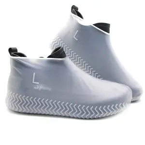 1 Pair Waterproof Rain Shoes Covers Silicone Outdoor Non-slip Rain Boot Overshoes Walking Reusable Shoe Cover S/M/L/XL Large