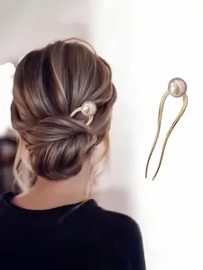 Fashion Faux Pearl Decorated Hair Pin, U-shaped Hair Accessories for Women & Girls, Elegant All-match Fashion Accessories for Daily Wear, Hairpins, Goddess Hair Clip