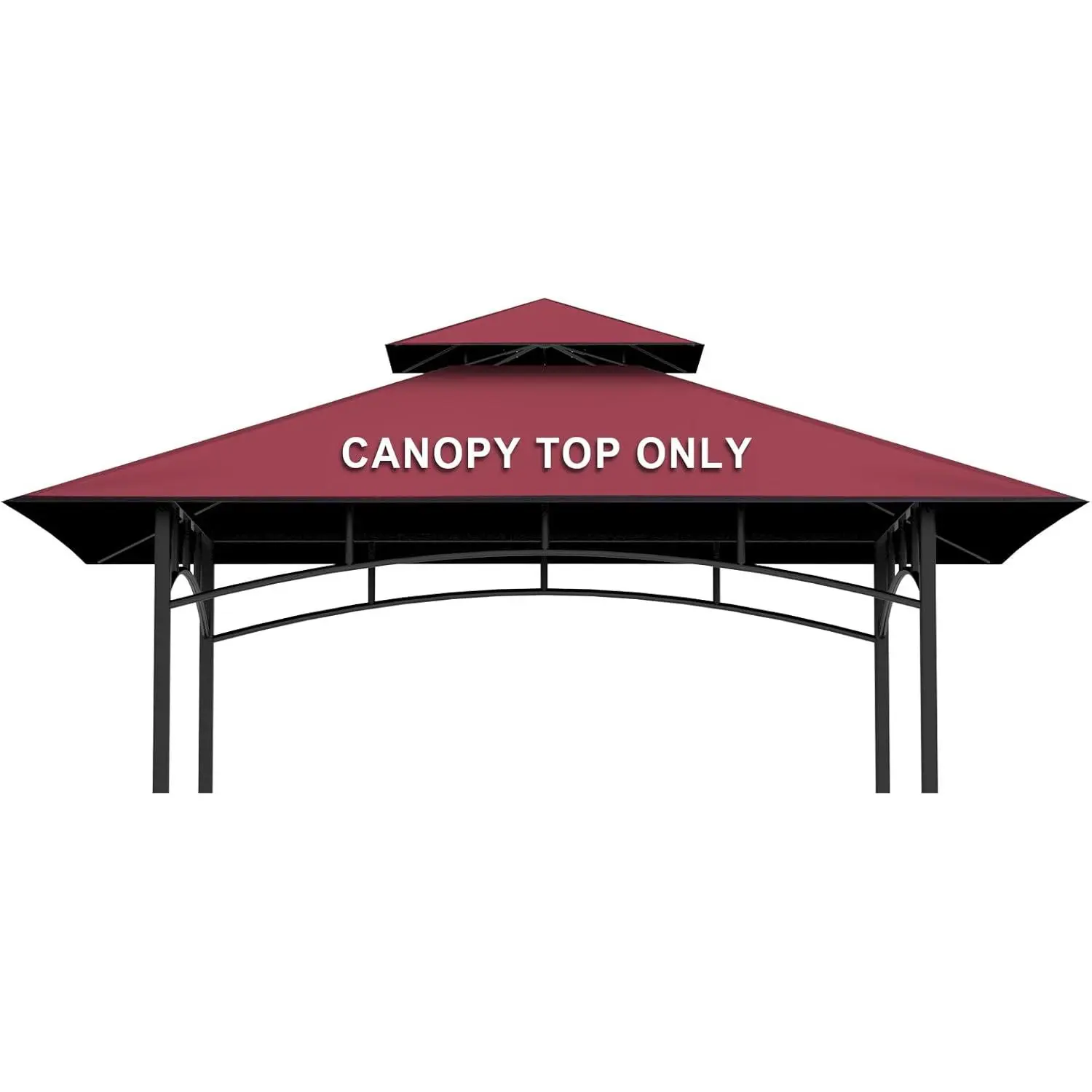 Grill Gazebo Replacement Canopy Top Only - 5' x 8' Outdoor BBQ Gazebo Canopy Roof,  Double Tiered Shelter Cover Fit for Model L-GG001PST-FRed
