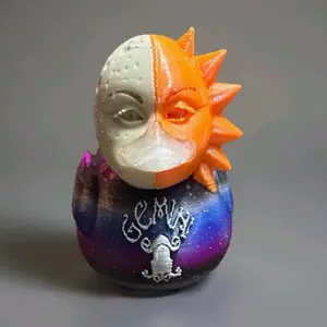 3D Printed Gemini Zodiac Collectible Duck Figurine - Traditional Home Decor Ornament, Gift for Collectibles Enthusiasts