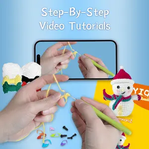 Christmas Snowman Crochet Kit — Best Seller, English Video Tutorial, Handmade Doll Crochet DIY