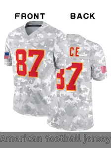 Chief #15 #87#17 #10LOVE Embroidered Football Jersey, Mahomes Camo American Football Bills Salute to Service, Casual Loose-Fitting Short Sleeve, Sports Jersey