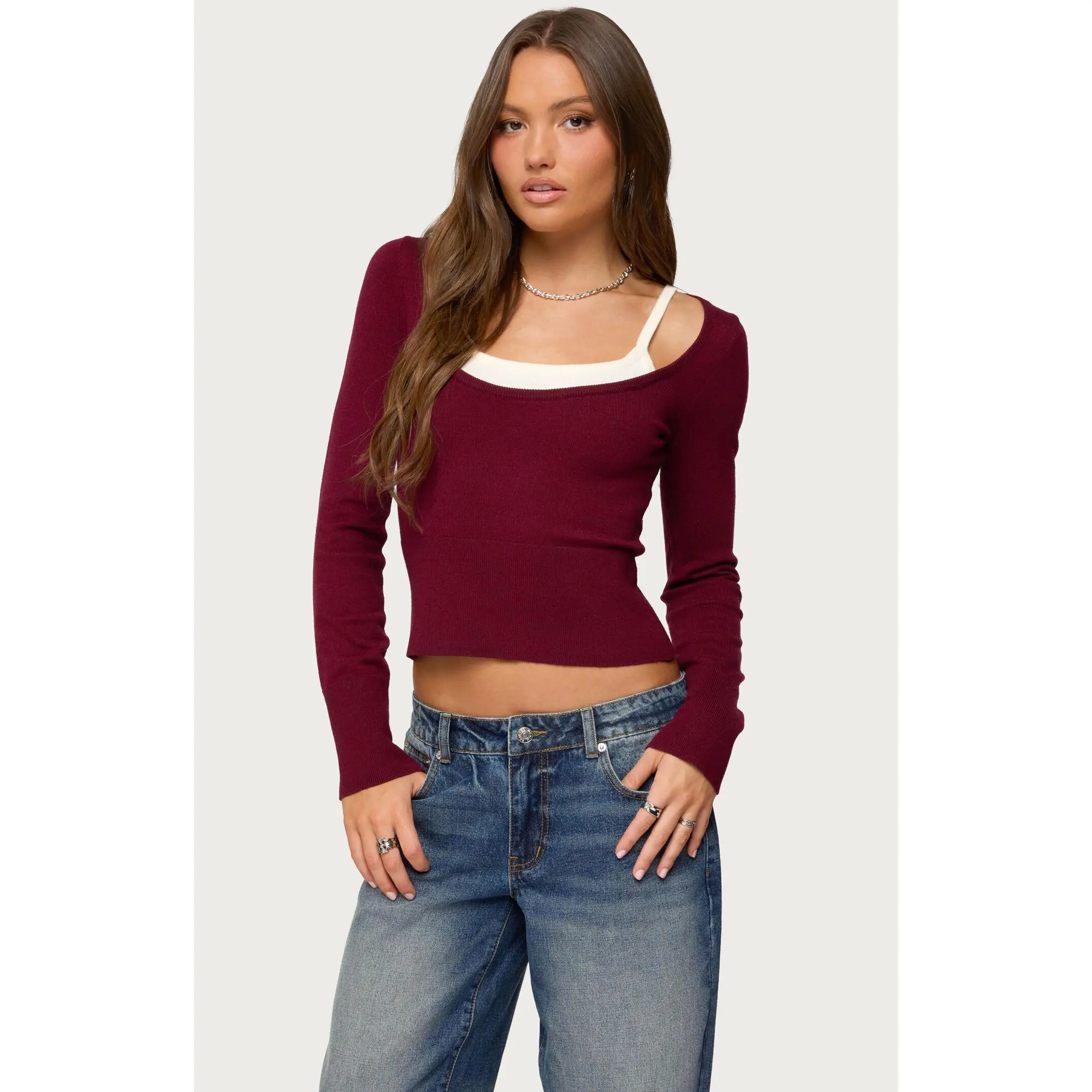 Edikted Women's Cecile Layered Long Sleeve Top Edikted Women's Cecile Layered Long Sleeve Top