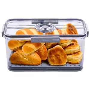 Bread Box Bread Boxes for Kitchen Counter Airtight, Time Recording Bread Storage Container with Lid, Bread Keeper for Homemade Bread, Toast, Bagel, Donut and Cookies,