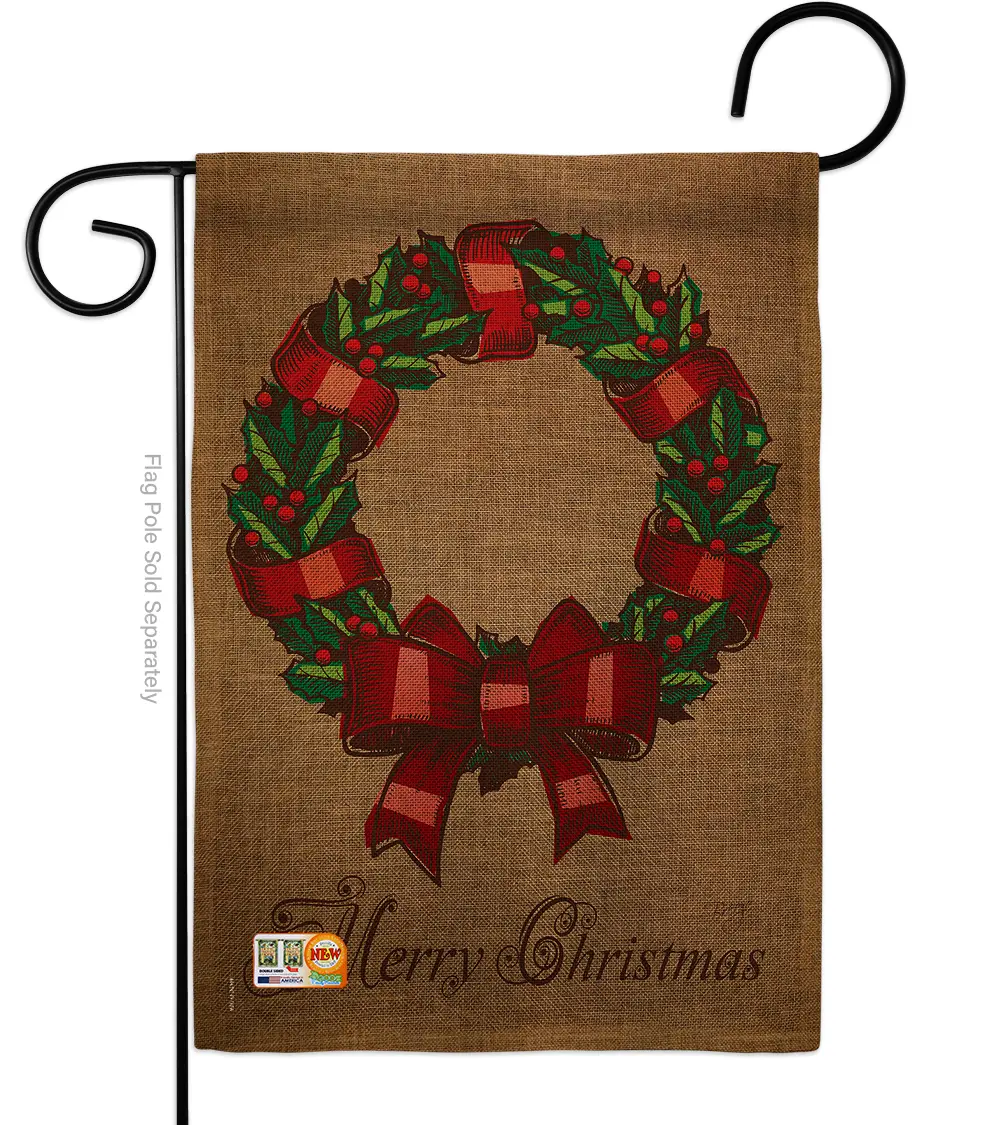 Breeze Decor BD-XM-G-114108-IP-DB-D-US14-BD 13x18.5 in. Print Double-Sided Burlap Winter Christmas Impressions Vertical Garden Flag, Festive Home Decoration
