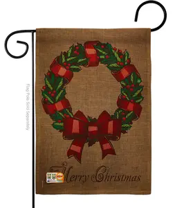 Breeze Decor BD-XM-G-114108-IP-DB-D-US14-BD 13x18.5 in. Print Double-Sided Vertical Burlap Winter Christmas Impressions Decorative Garden Flag, Festive Home Decoration