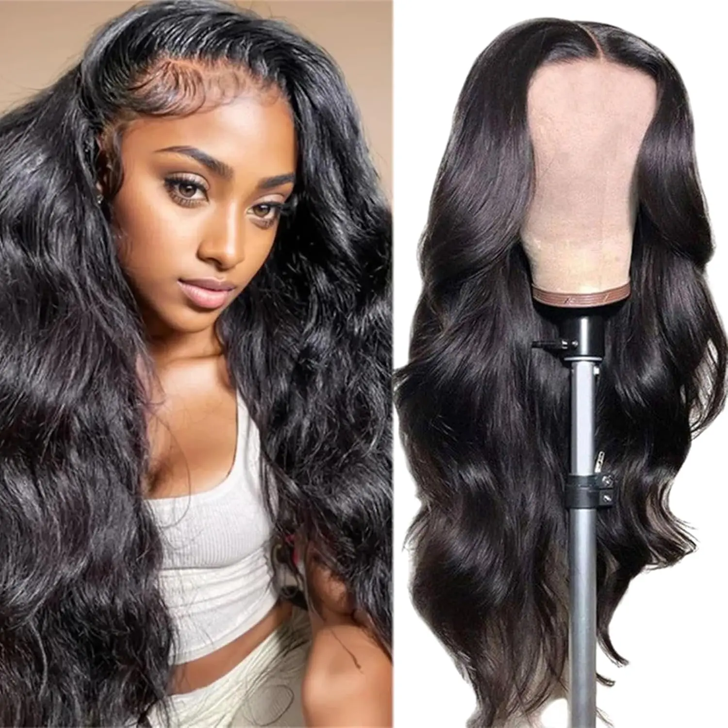Wear and Go Glueless Wigs Hair Pre Plucked Pre Cut Wigsfor Black Women 180 Density Water Wave Bob Wig HairCurly Wig 26 Inch