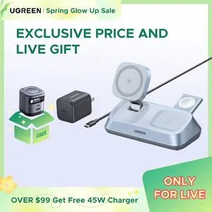 【LIVE ONLY】UGREEN 25W Qi2 Certified 3-in-1 Magflow Wireless Charging Stand, Magsafe Fast Wireless Charger for iPhone 17/16/15/14/13/12, AirPods and Apple Watch, Desk Stand with Adjustable Angle,TikTokShopBlackFriday ,TikTokShopHolidayHaul