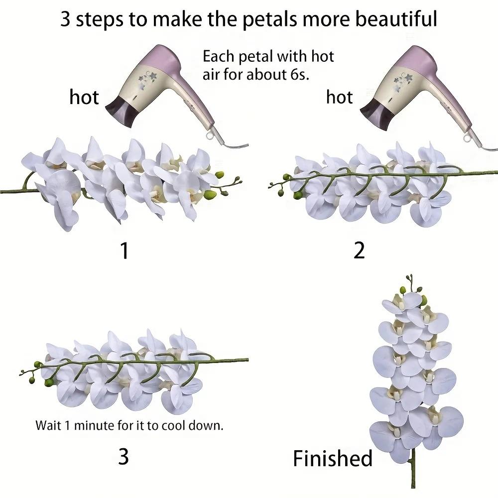 6pcs 9-Head Artificial Orchids, Featuring a Realistic Dendrobium Stem. with a Height of 31 Inches