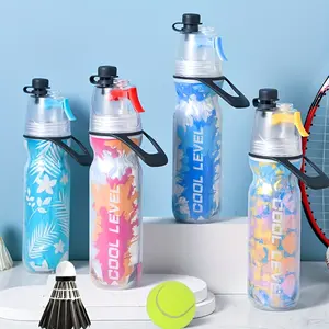 Large-capacity sports water spray cup, multi-function water cup, three-layer refrigeration and leak-proof dual-mode water spray + direct drinking, durable and drop-resistant bicycle water bottle, outdoor camping, fitness and travel cooling artifact
