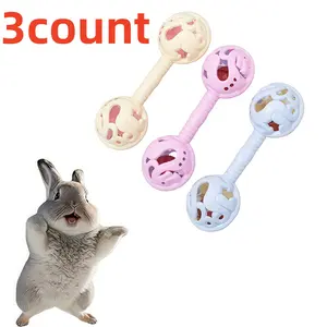 5 Piece Dumbbell Shaped Pet Toys Set, Rabbit Toy with Bell Design, Durable & Easy Clean, Ideal for Rabbits Hamsters Guinea Pigs Hedgehogs