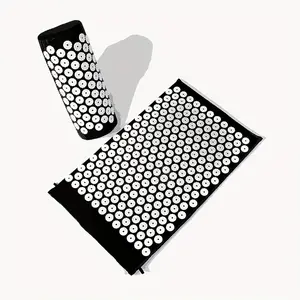 1set Yoga Acupressure Massage Mat, Relieve Stress Back Cushion, Massage Yoga Mat, Back Pain Relief Needle Pad, With Pillow Free Storage Bag Yoga Accessories Set Yoga Equipment Yoga Ball
